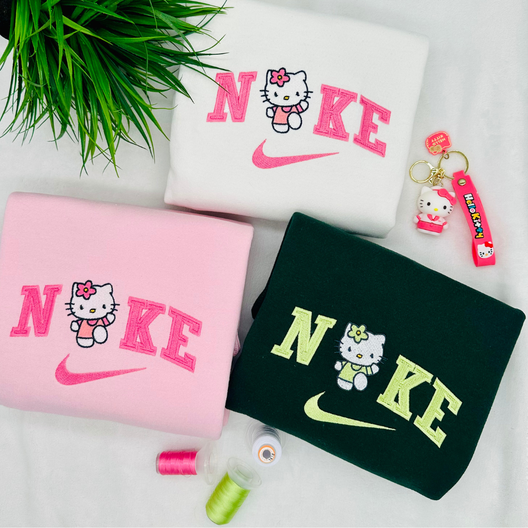 Kitty Crewneck Sweatshirt Pink/Green